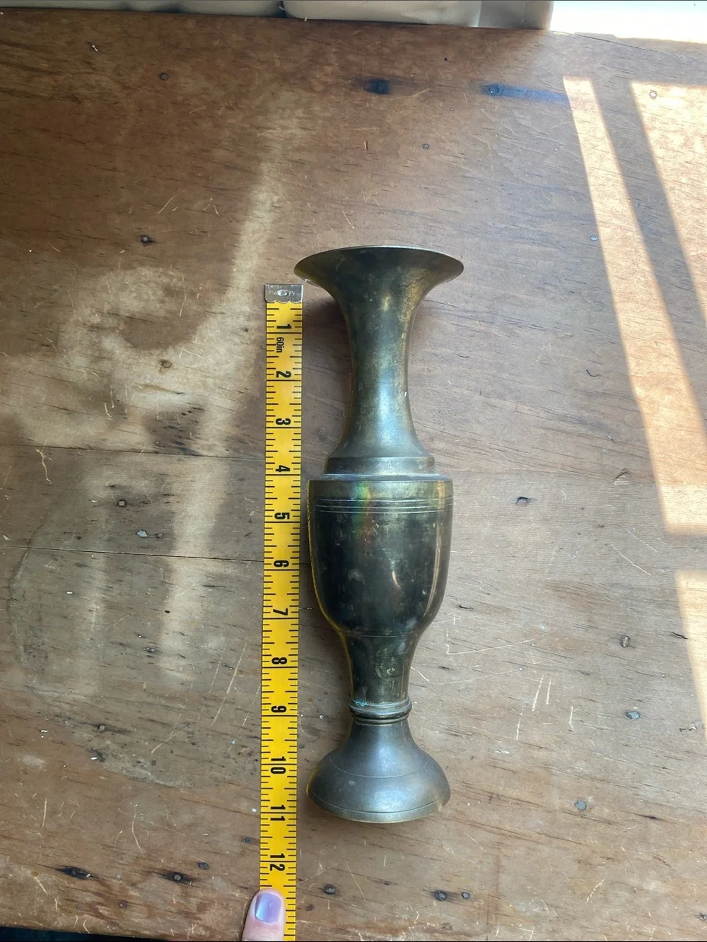 Brass Indian Vase with Patina Small